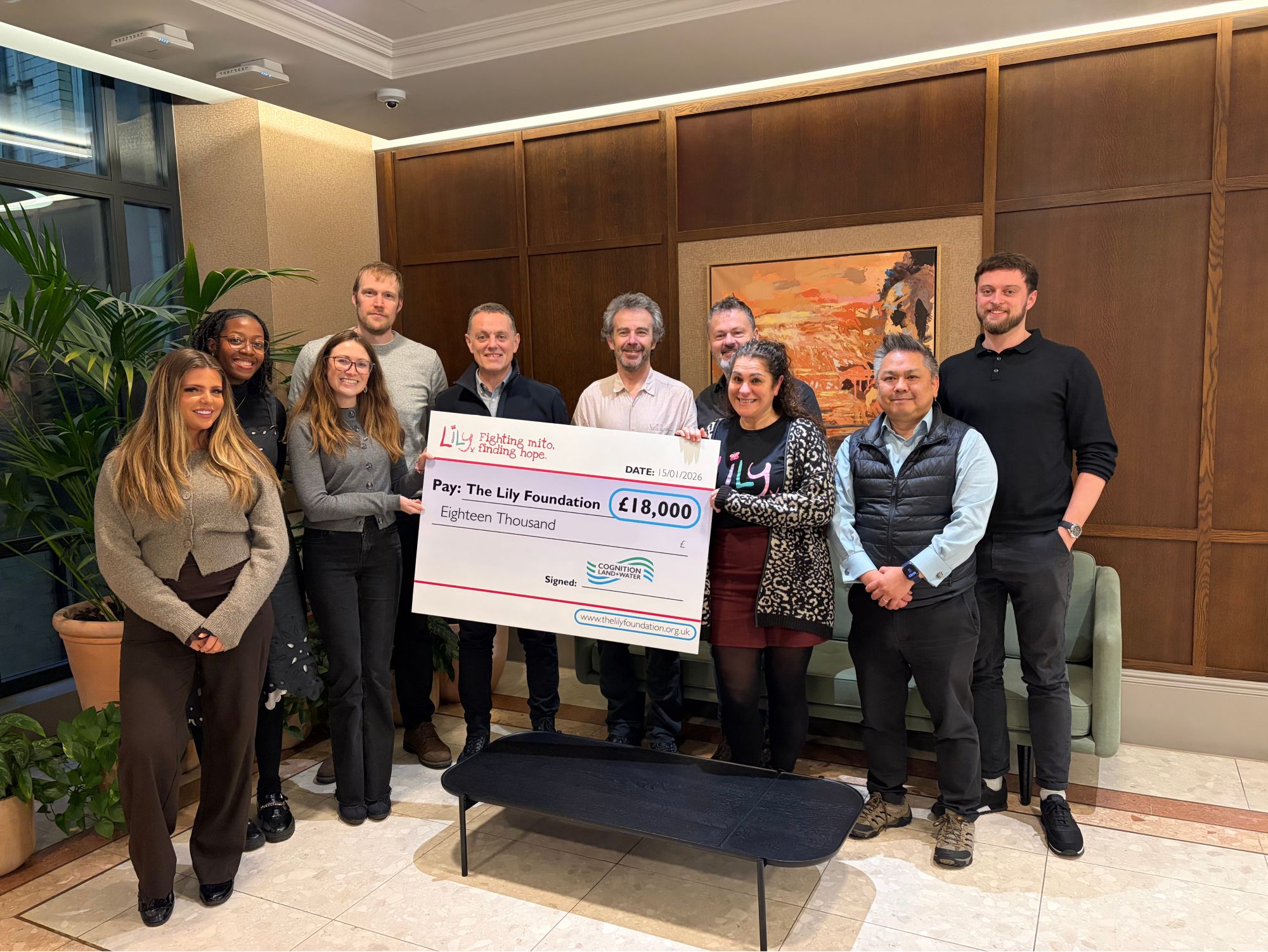 Cognition&rsquo;s Charity Cheque Presentation to The Lily Foundation!